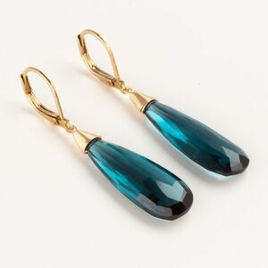 House Forty Eight London Blue Quartz Teardrop Earrings